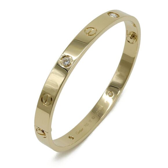 Cartier LOVE Au750 Diamond Bracelet Size 17 - Picture 1 of 7